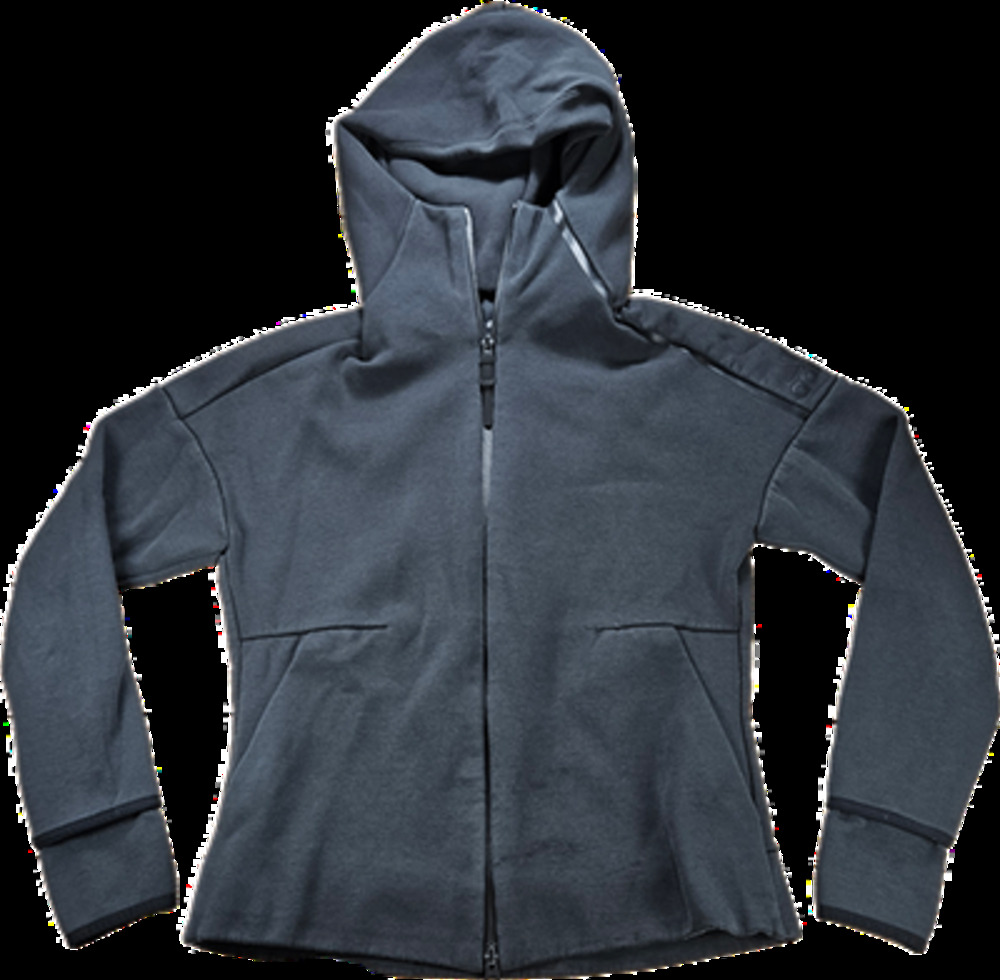 Adidas Z.N.E. Hoodie Women's Small Faded Black Full Zip Thumb Holes Activewear
